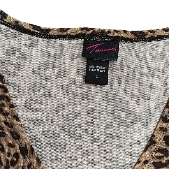 TORRID Faux Wrap Dress Animal Print Pattern. Plus Size 4 - Picture 5 of 10
